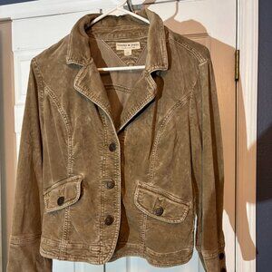 Vintage Tommy Jeans Women’s Jean Jacket Sz L Logo Velveteen